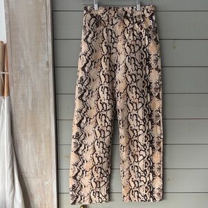 Bimba Y Lola Snake Print Straight Crop Jeans | EU 38 (Fits Like CA 8)